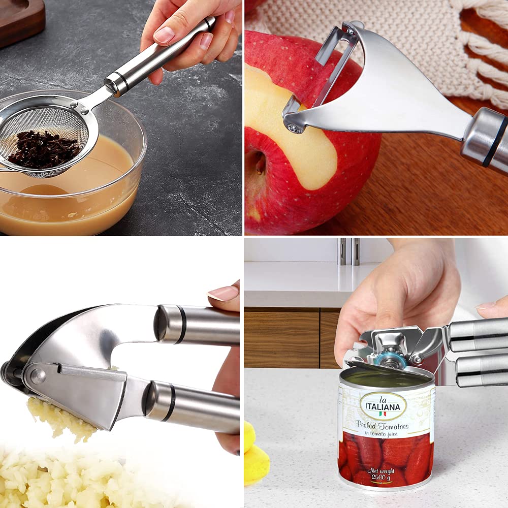 Cooking Utensils Set- 35 PCs Kitchen Utensils with Grater,Tongs, Spoon Spatula &Turner Made of Heat Resistant Food Grade Silicone and Wooden Handles Kitchen Gadgets Tools Set for Cookware