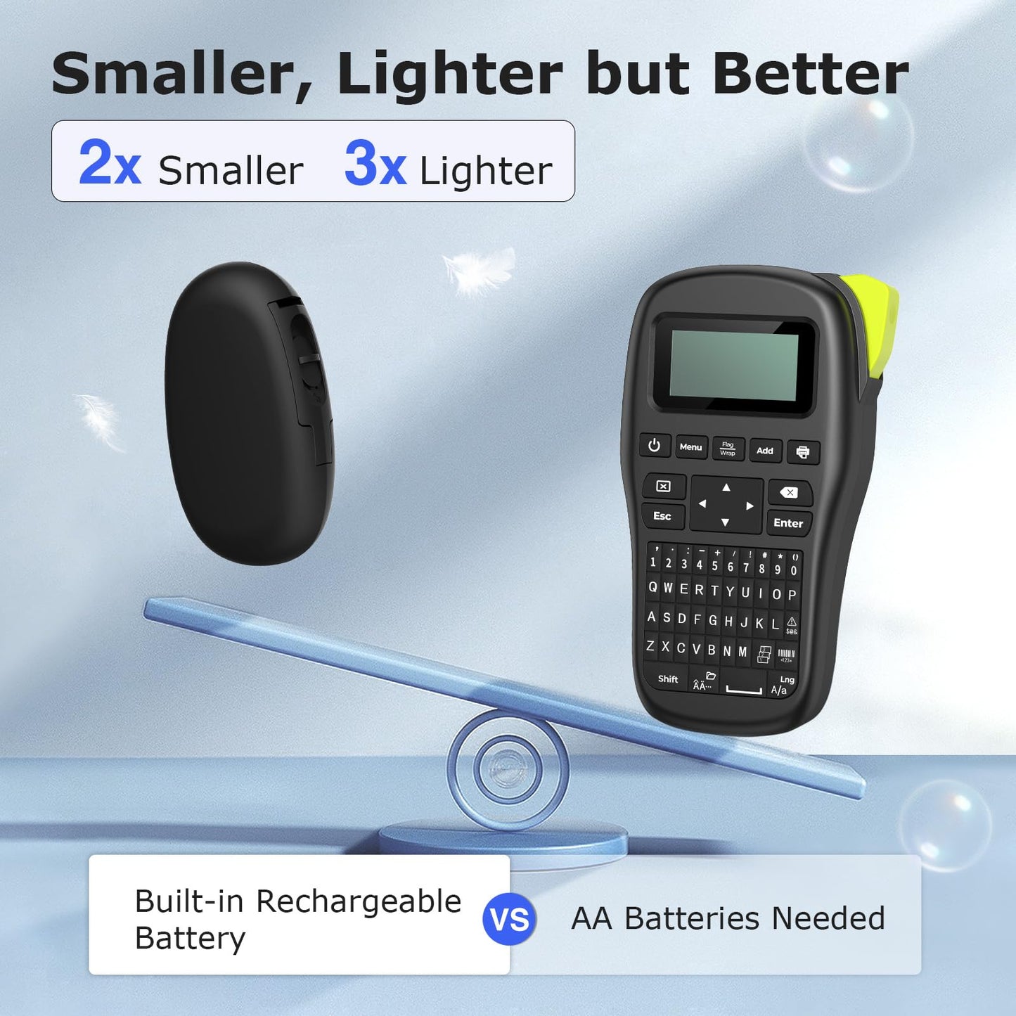 SUPVAN E10 Mini Bluetooth Label Maker Machine with Tape, Continuous Waterproof Label, Versatile App with 40+ Fonts and 600+ Icons, Inkless Labeler for Home, Kitchen, School, Office Organization, Black