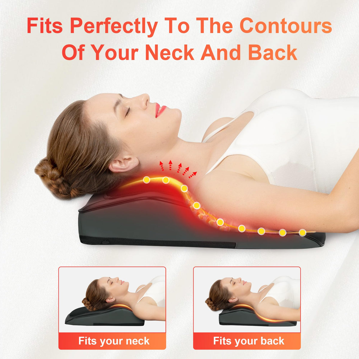 COMFIER Back Massager with Heat, Shiatsu Neck and Back Massager with Heat for Back Pain, Soothing Heating & 3D Kneading Massage Pillow Gift for Men Women