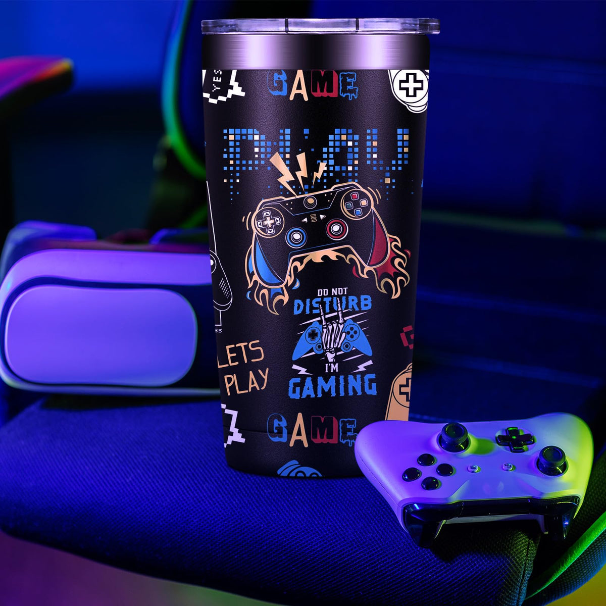 DOEARTE Gamer Gifts - Fathers Day Gift for Gamers Dad - Gaming Gift for Men, Teenage, Teen Boys, Boyfriend - Christmas Birthday Gift Set for Gamer - 20oz Gaming Tumbler