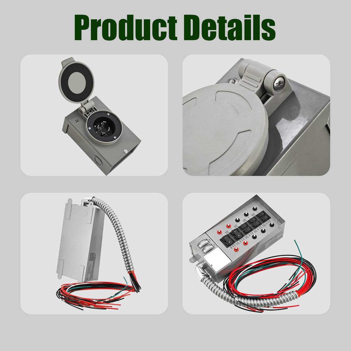 31410CRK 30 Amp 10-Circuit Generator Transfer Switch Kit 7500 Watts Replacement for Pro/Tran Include Weatherproof Inlet Box,18 Feet Hose,watt Meters,for Residential & Commercial Use 120V