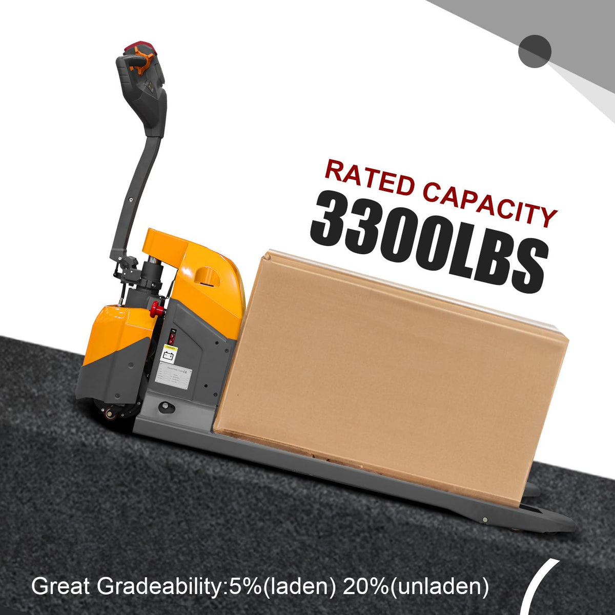 APOLLOLIFT Electric Pallet Jack, 3300lbs Capacity 48" x27" Forks Full Electric Pallet Jacks with Emergency Key Switch Pallet Truck for Narrow Space