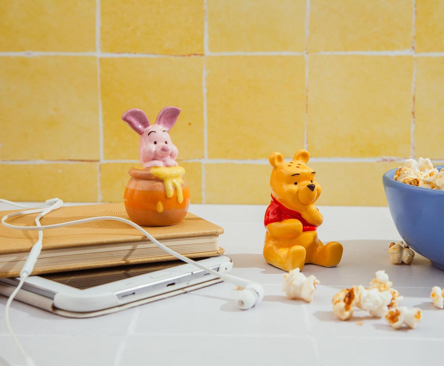 Silver Buffalo Disney Winnie The Pooh And Piglet Ceramic Salt And Pepper Shakers, Set Of 2 | Spice Dispenser Storage Canisters