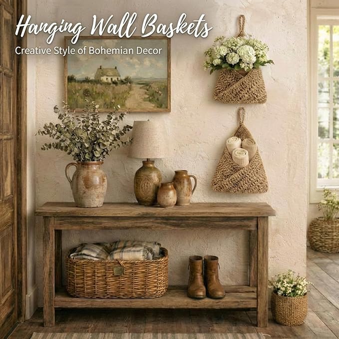 Honeydak Boho Decor Hanging Wall Baskets
