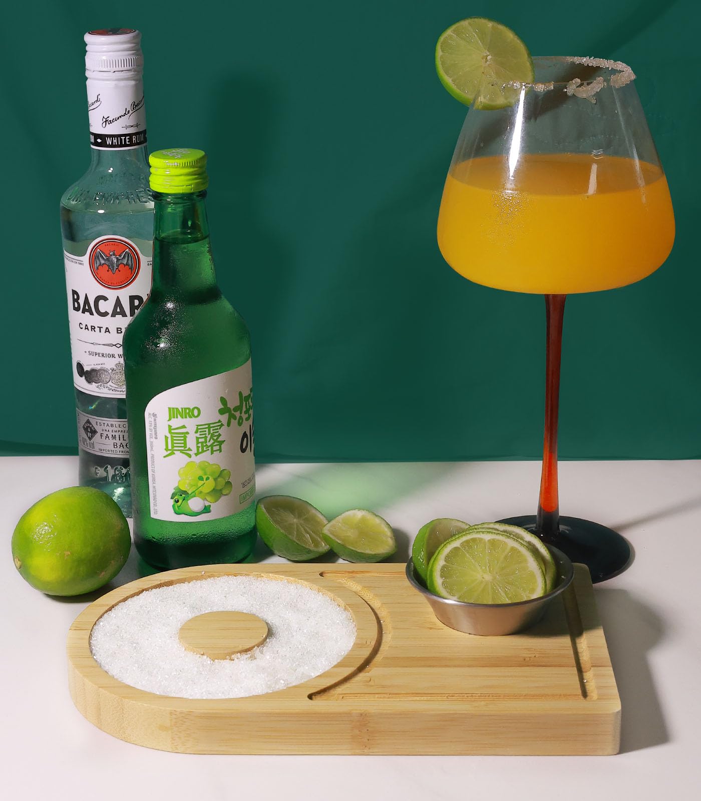 CPOTAM Margarita Salt Rimmer Set, Bamboo Margarita Rimmer Set with Bowl & Room for Margarita Accessories, Margarita Sugar Rimmer for Cocktails, for up to 4.7" Rims
