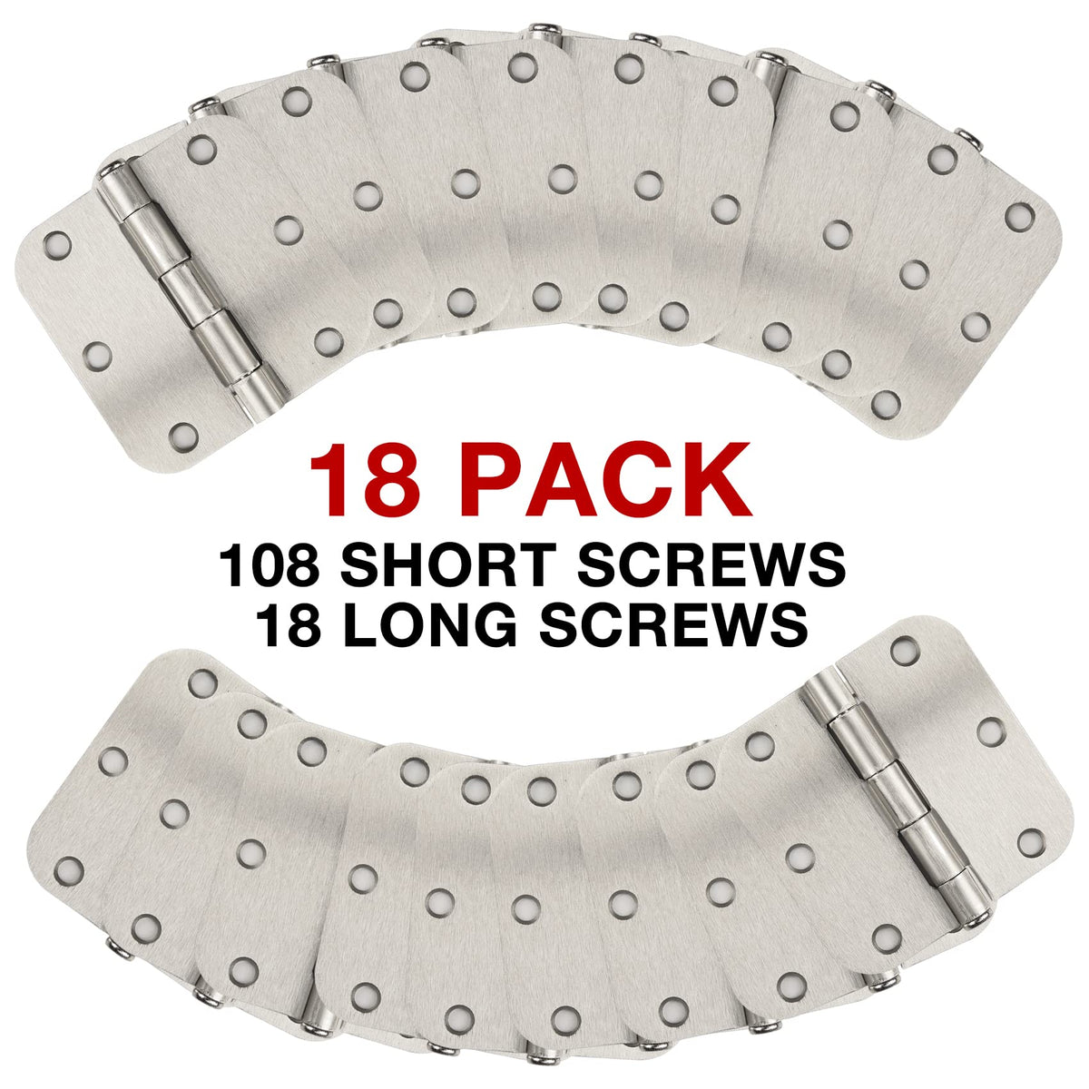 Door Hinge 3 1/2" 18 Pack Rounded Door Hinges Satin/Brushed Nickel 3.5" x 3.5 Inch Hinges for Doors Interior 5/8" Radius Corners Residential Silver Heavy Duty Steel,Reversible Removable Pin Hinge KIW