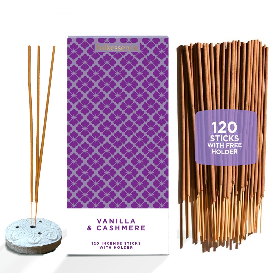 Folkulture Incense Sticks (120 Sticks) | Set of 6 Premium Affirmations Incense for Meditation, Aromatherapy | No Charcoal, Organic, Non Toxic, 45 Mins, Coconut Milk, Lavender, Vanilla Bean