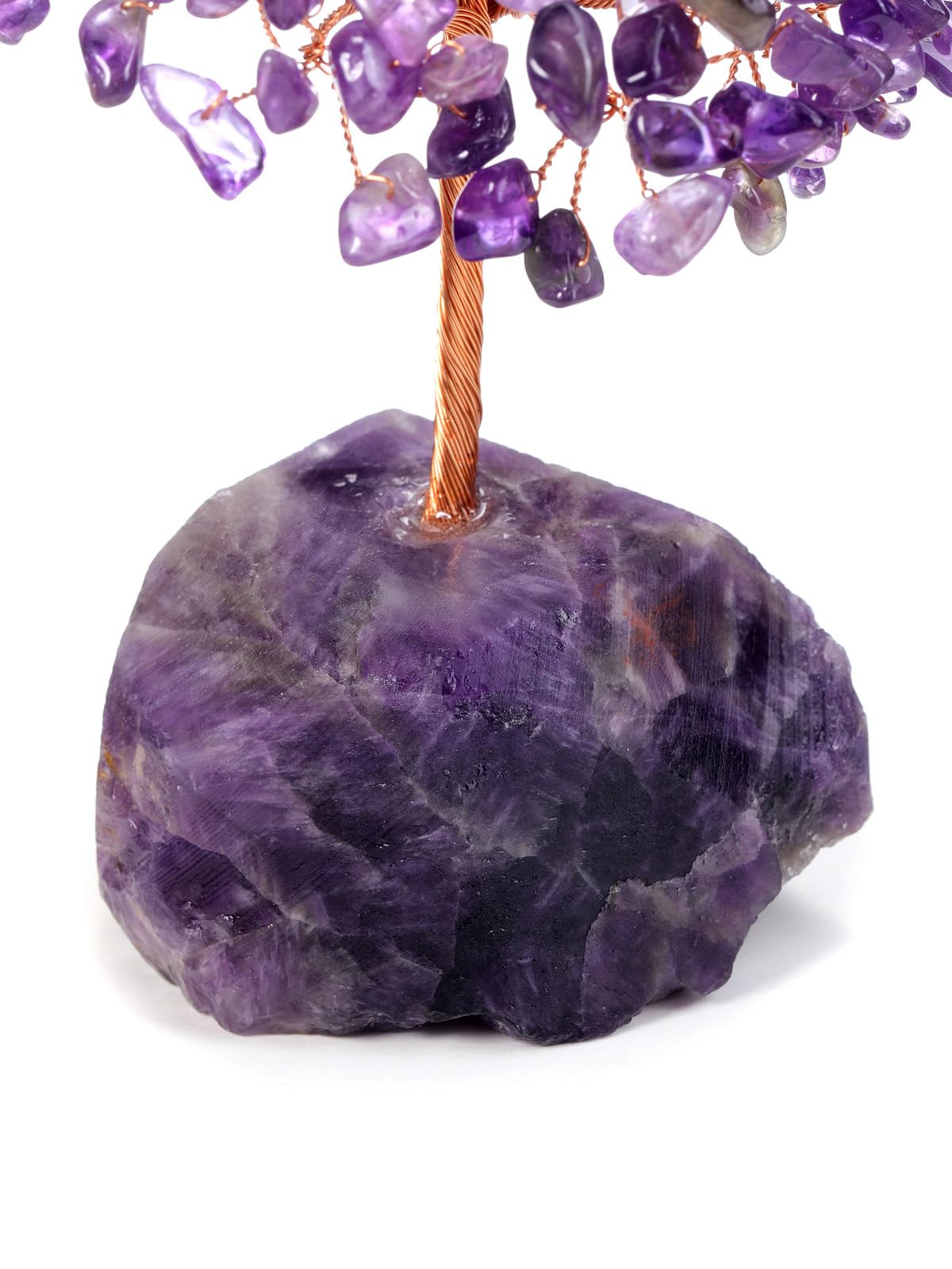 Jovivi Amethyst Crystals Tree, Raw Purple Healing Crystals Amethyst Base Bonsai Money Tree for Home Office Table Decor Wealth and Luck