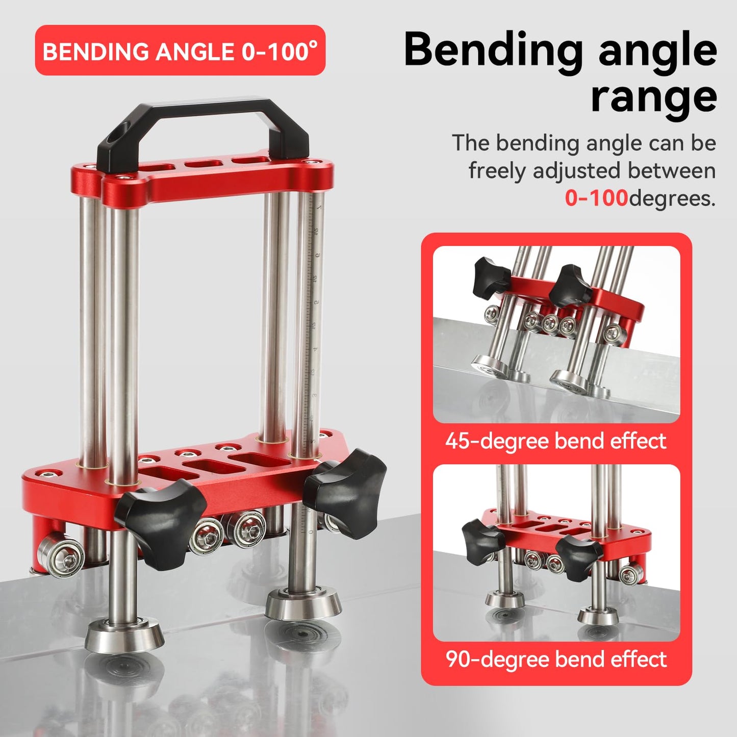 Sheet Metal Roller 2 Station Metal Bender, Metal Roofing Tools,Sheet Metal Fabrication,0-100° Bending Range,lightweight and highly portable, Large Sheet Metal Roller and Bending Tool(7in)
