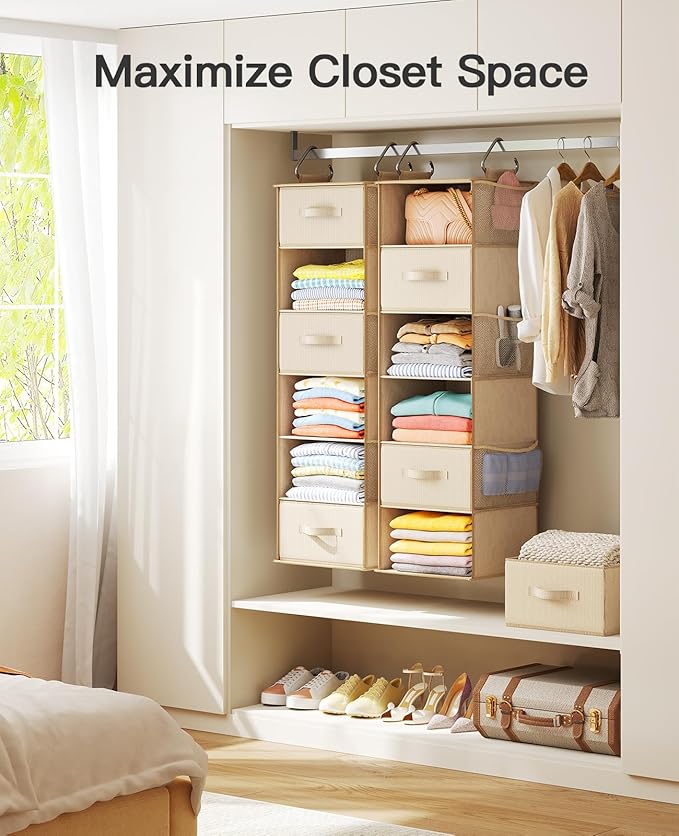 Pipishell 6-Shelf Hanging Closet Organizer,