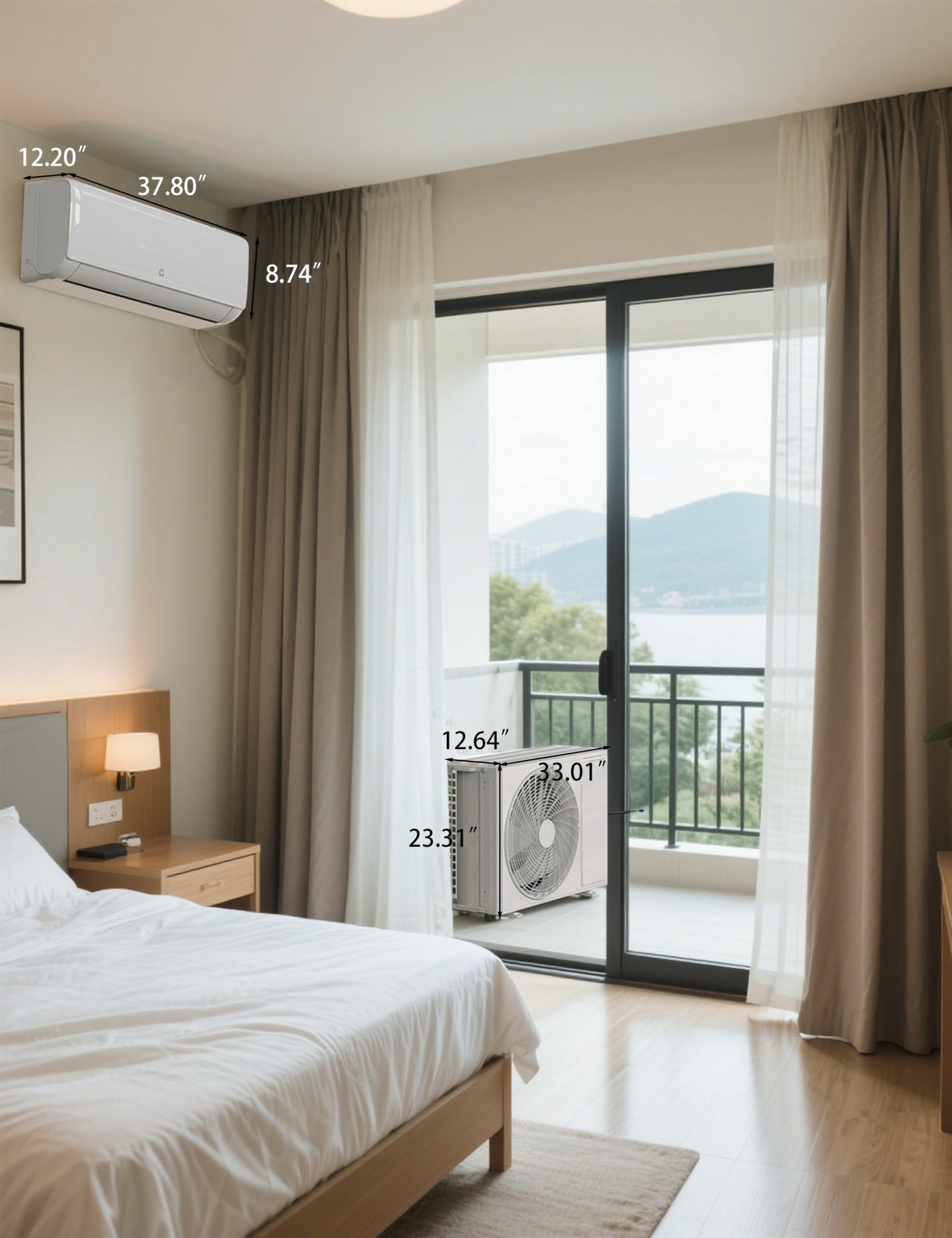 GarveeTech 18000 BTU Mini Split Air Conditioner,19 SEER2 Ductless Inverter AC w/ 230V, Cool Up to 1250 Sq. Ft with Heat Pump System, Compatible with Alexa, White