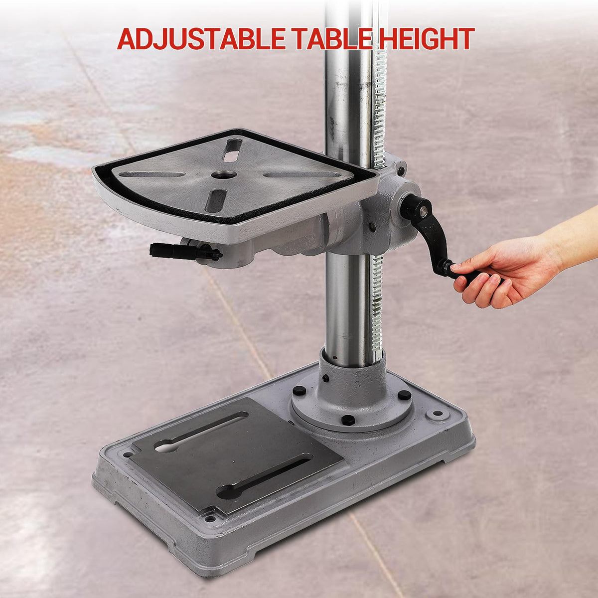 13 in Floor Drill Press, 7.5 Amp 120V, 288-3084 RPM Variable Speed Cast Iron Bench Drill Press, 0-45° Tilting Worktable, Tabletop Drilling Machine for Wood Metal