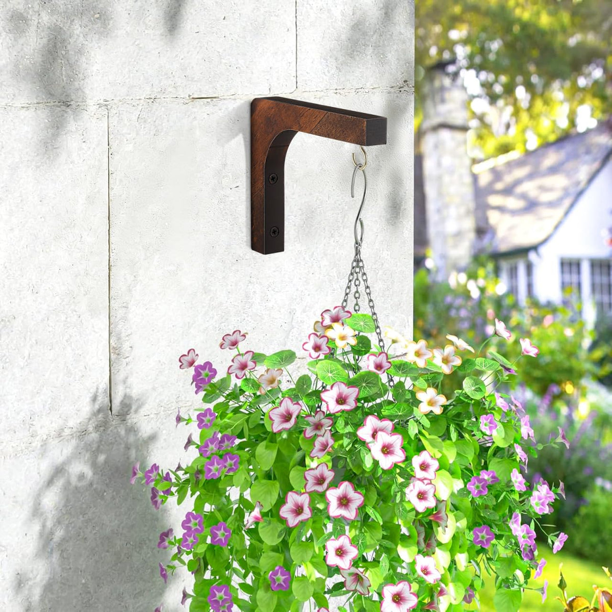 Abaodam Wooden Wall Plant Hanger Indoor Hanging Plant Hooks for Wall Mounted Flowerpot Bracket Suitable for Patio Balcony Garden Decor
