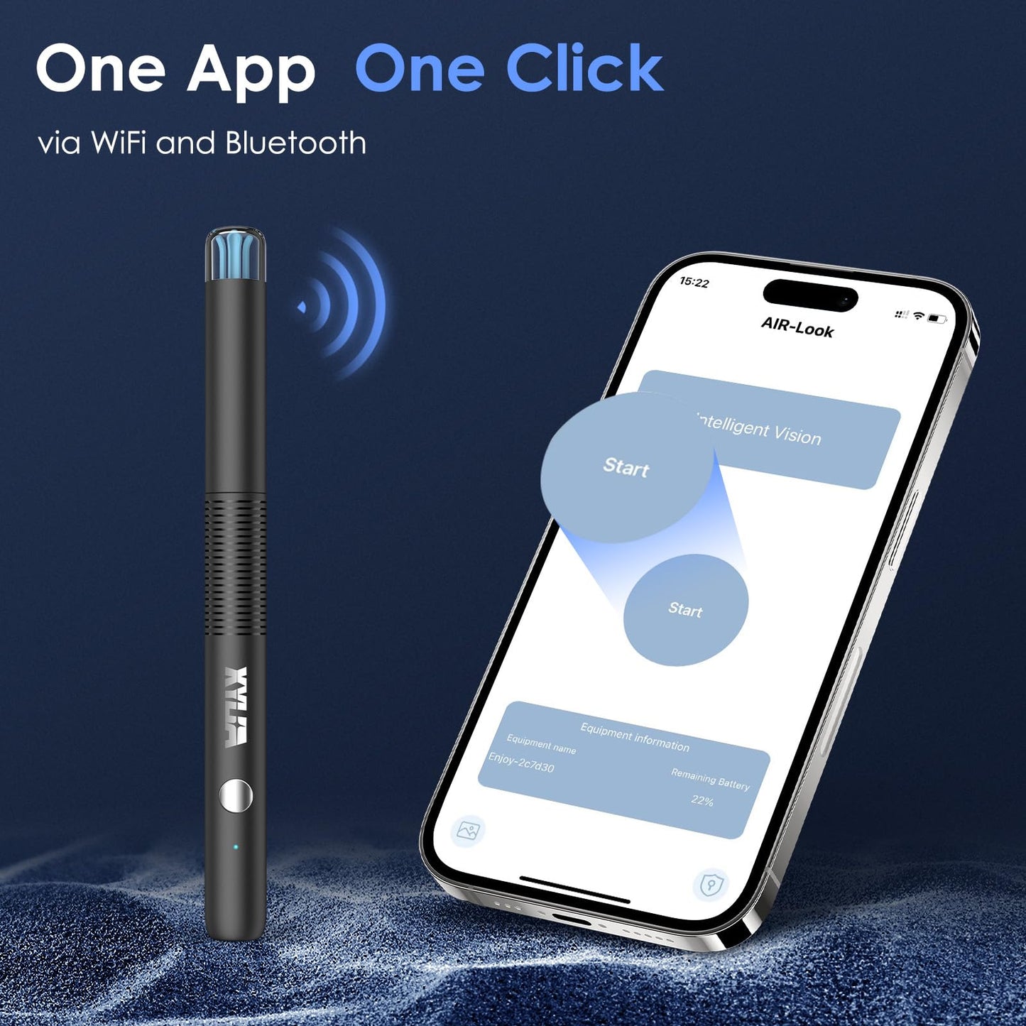 Xylla Ear Wax Removal Kit with 1920P HD Camera Wireless Otoscope Earwax Cleaner with 12 PCS Ear Spoons & 6 LED Lights Earwax Remover Tool Portable Type-C Rechargeable for iPhone iPad Android (Black)