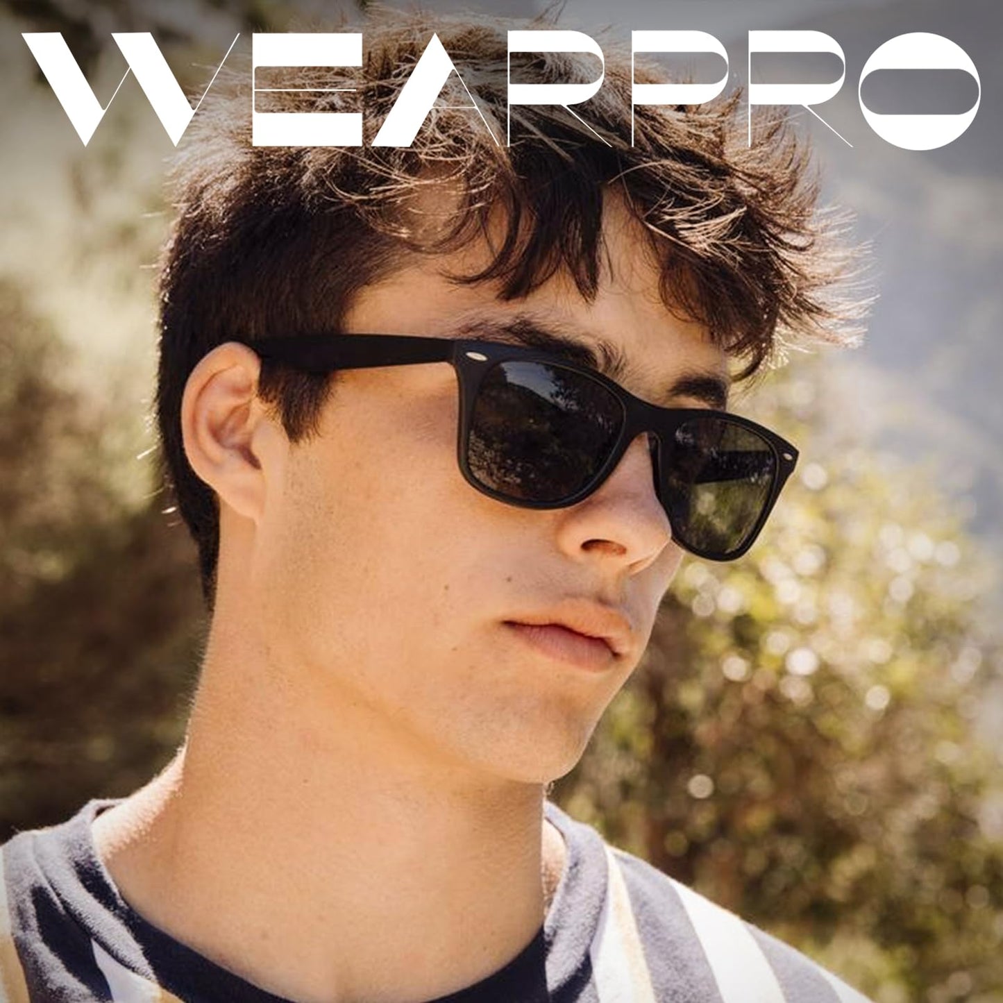 wearPro Polarised-Sunglasses-Mens-Womens-UV400-Protection Rectangular Sunglasses Retro Black Sun Glasses Unisex Classic Ultralight Shades For Cycling Driving Fishing(Black)