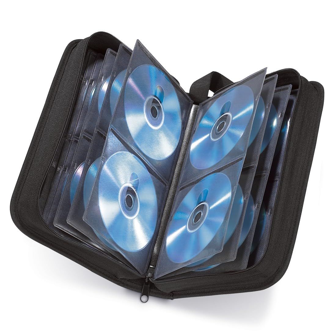 Hama CD Wallet for 120 Discs | CD/DVD/Blu-Ray | Folder for Storage, Space-Saving for The Office, Car and at Home| Black