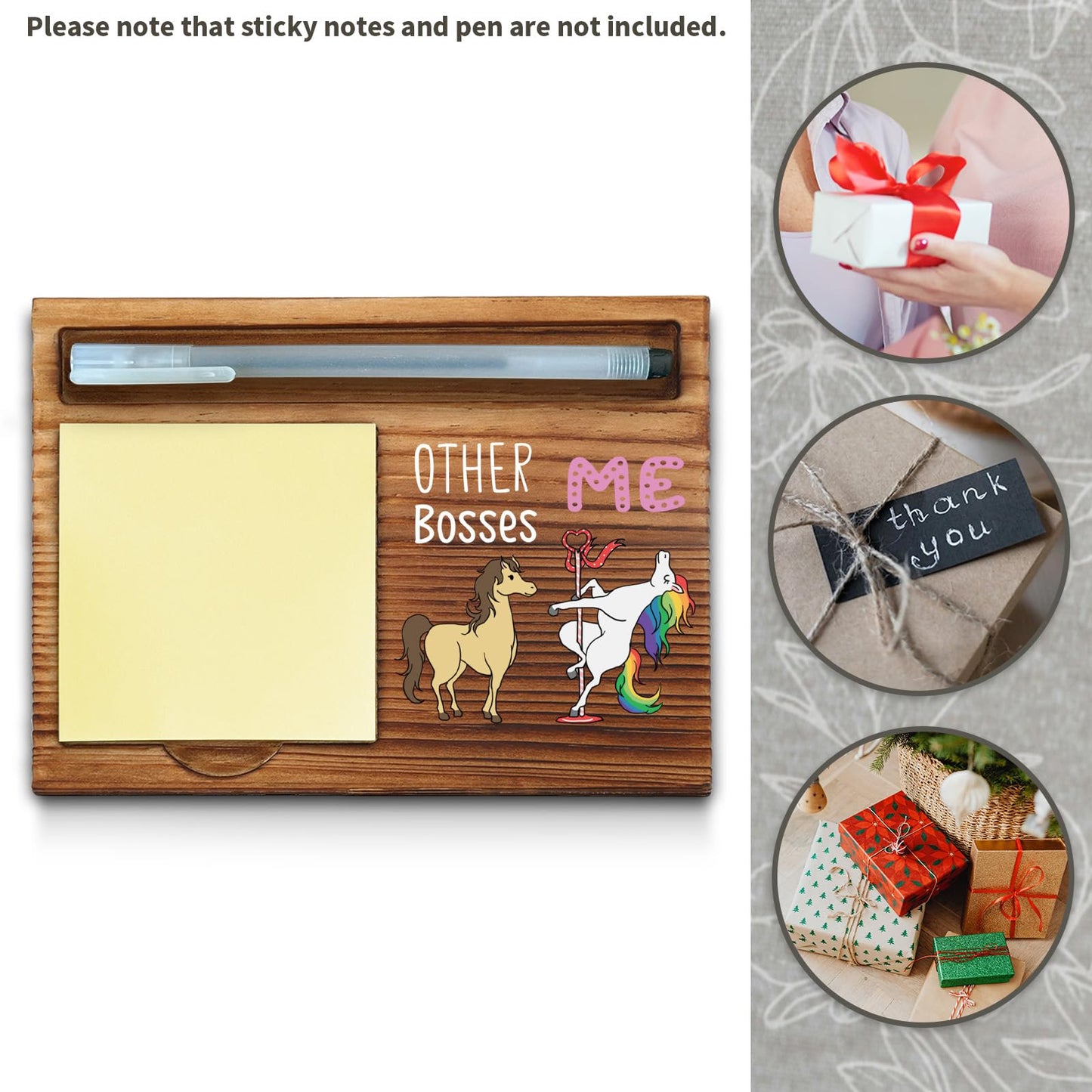 Funny Boss Gifts, Fun, Gag, Humor, Thank You Appreciation Gifts for Boss Office Desk Supplies Accessories Sticky Self-Stick Note Pad Holders WPP59