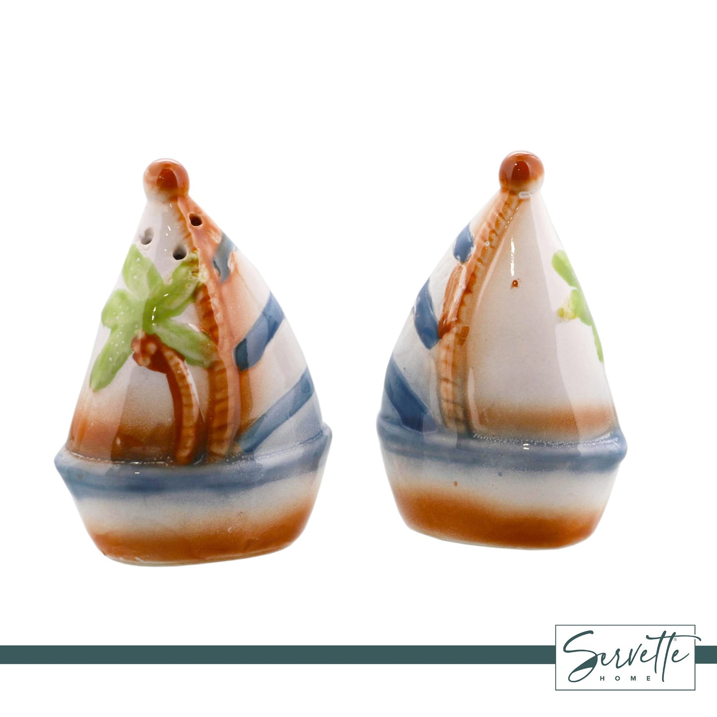 Salt and Pepper Shaker Salt Shaker - Sailboat and Palm Tree