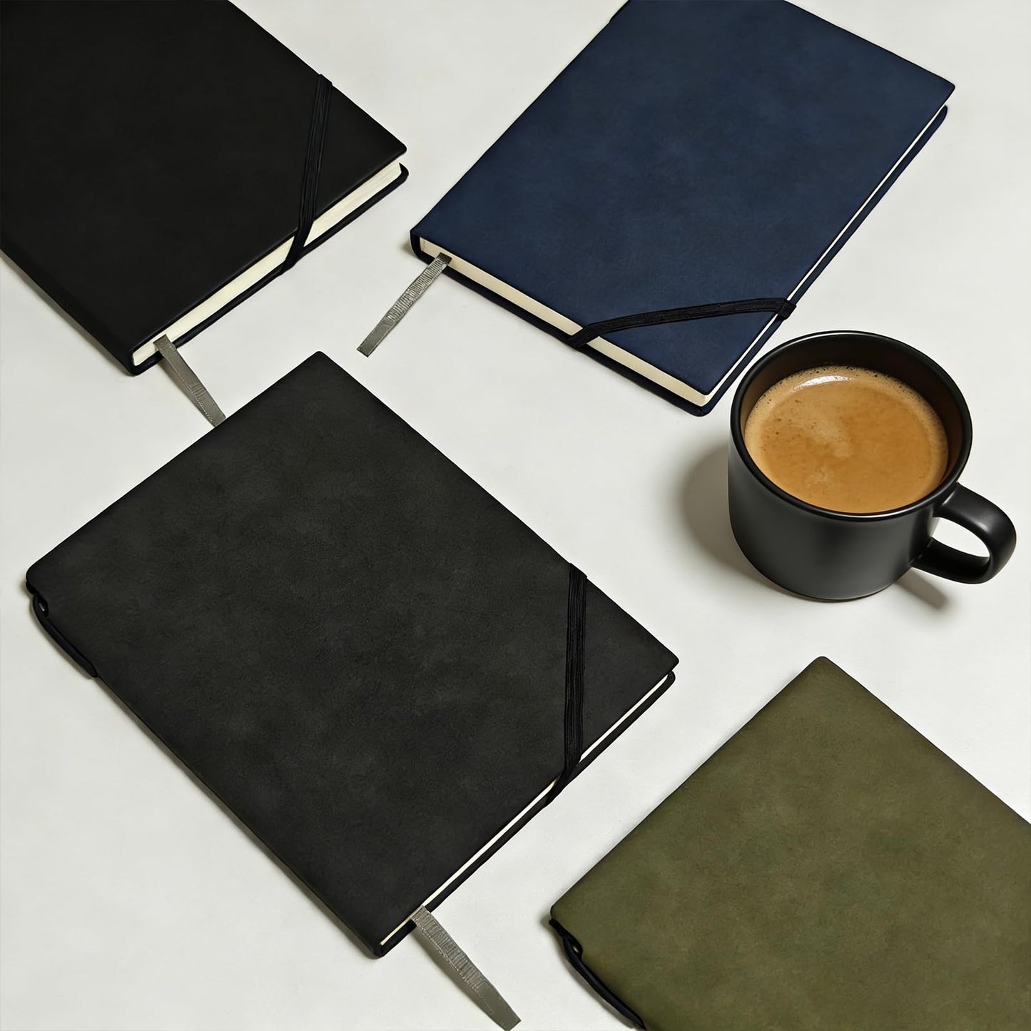 CRZTRY A5 Lined Notebook with Hidden Pen, Soft Cover & Organization Kit Including Color Dot Stickers, Sticky Index Tabs and Note Papers, Lined Pages Green