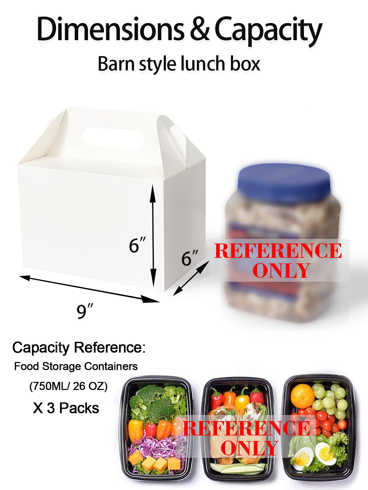 Happyhiram 30 CT Large Welcome Boxes with Handles White, 9x6x6 Gable Gift Easter Boxes Cardboard Paper Party Favor Boxes Barn Style Carry Out Box Recyclable Paper Gift Packaging Boxes for Food Box Lunch Cookies Donuts Baby Shower Bridal Shower Wedding