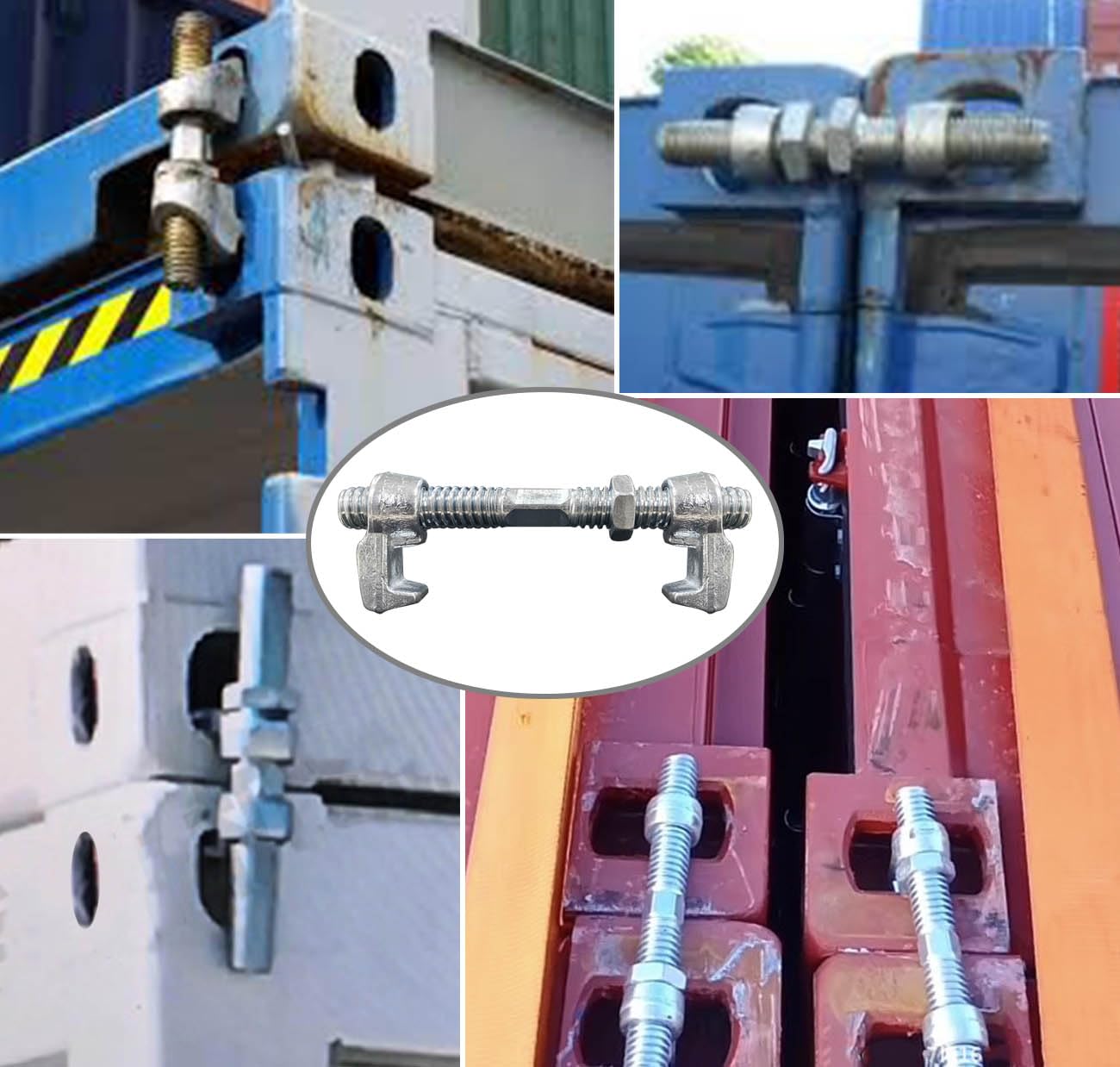 4 Pack Shipping Container Bridge Fitting Clamp/ 280 mm Galvanized Screw Clamp by Container Nut/Rail Shipping Container Accessories Wheels Kit/to Connect Shipping Containers Together…