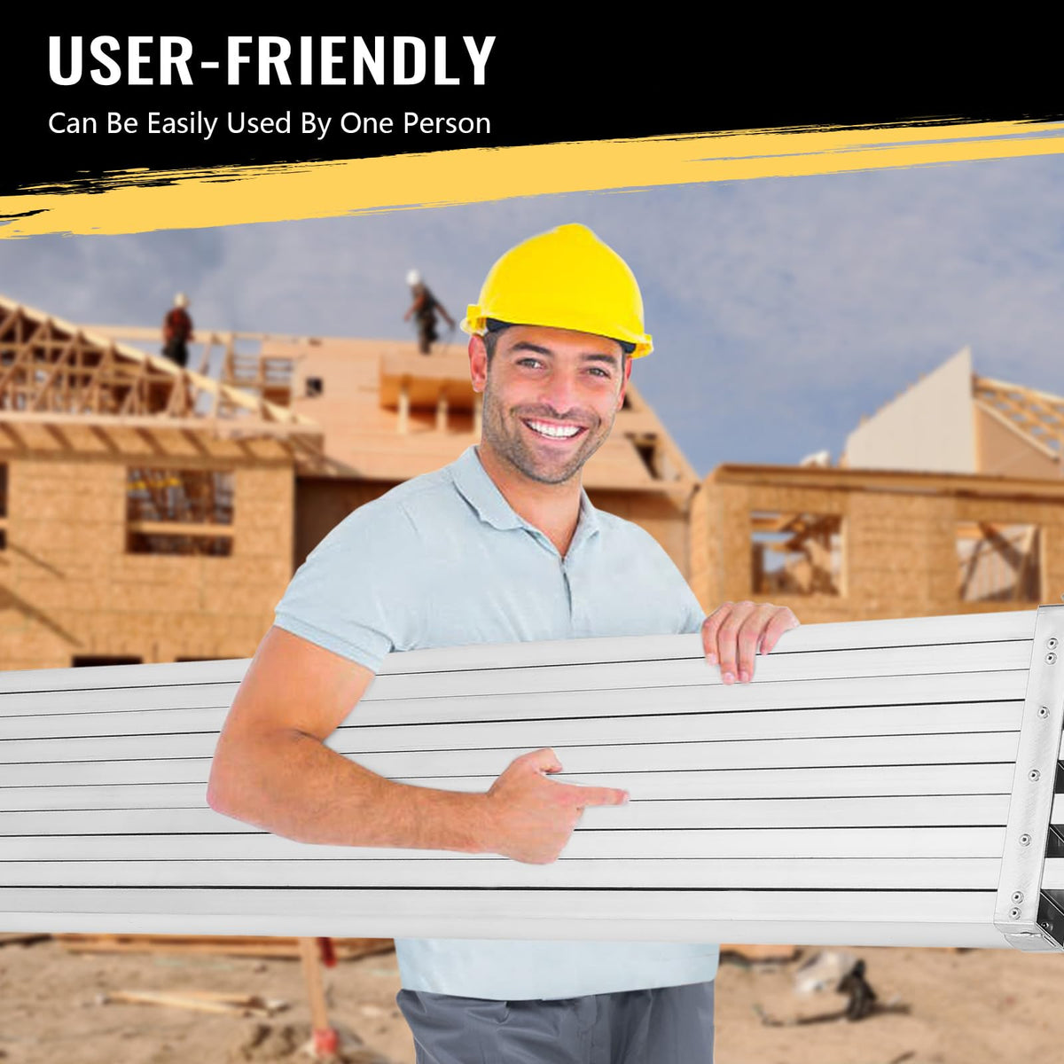 8-13 FT Aluminum Scaffolding Planks,440Lb Capacity Telescoping Aluminum Plank,Adjustable Scaffolding Walk Boards Platform for Painting Repair Cleaning