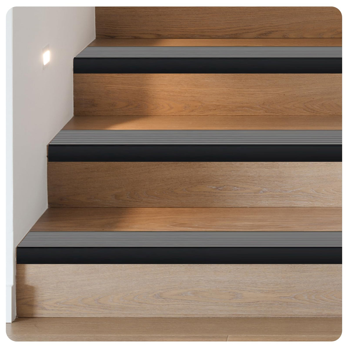 Orechic Black 48" Metal Stair Nosing, Heavy-Duty Aluminum Self-Adhesive Stair Edge Protector for Indoor/Outdoor Stairs, Non-Slip Tread Cover, L- Molding(48 x 1.2 x 2 in, 2Pcs)