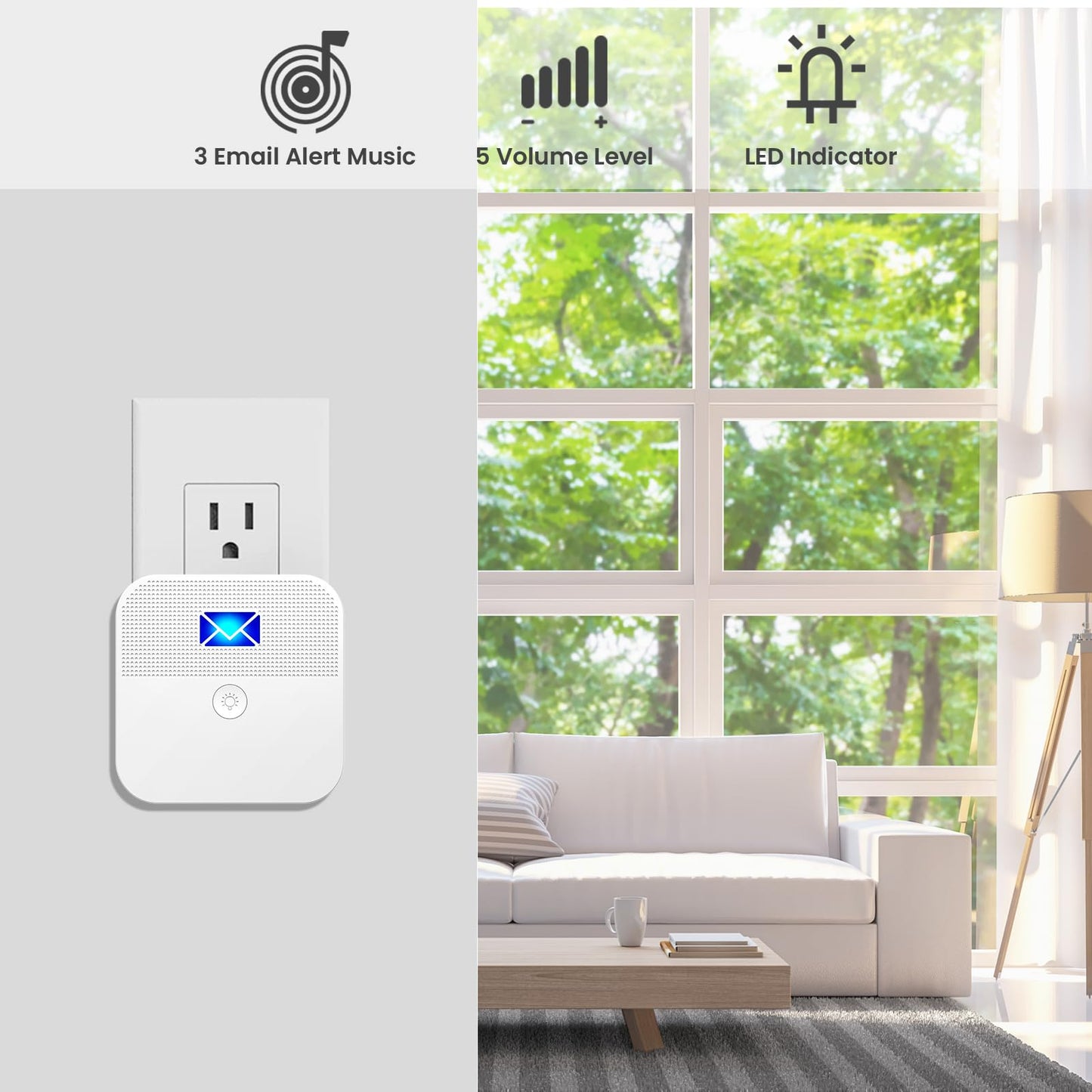 Mailbox Alarm Mail Chime Notification System-Mail Alarm 600 ft Long Range Wireless Mailbox Alert with LED Light Flashing and Sound Reminderser