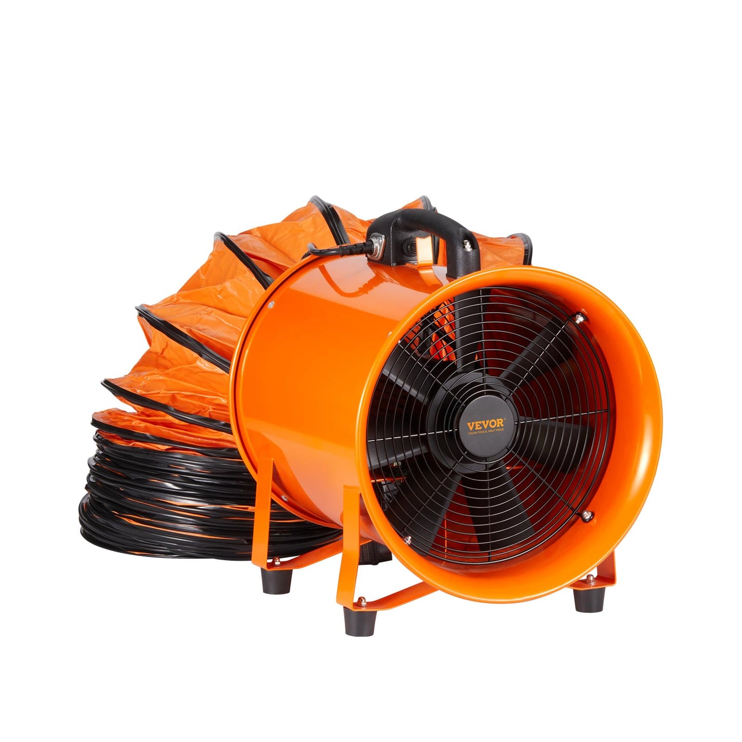 VEVOR Air Mover Blower Fan 12 Inch, 3198CFM 585W with 16.4ft Flexible Duct, Industrial Portable Ventilator Blower/Exhaust