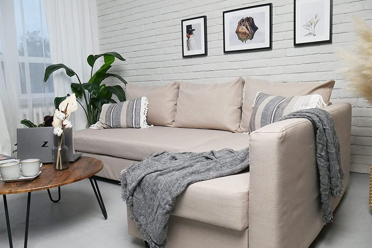 MASTERS OF COVERS Snug Fit Friheten Slipcover for The IKEA Friheten with Chaise Corner Cover, Sofa Bed Cover, Sectional Slipcover Replacement (Light Khaki(Cover Only!Not Sofa!)