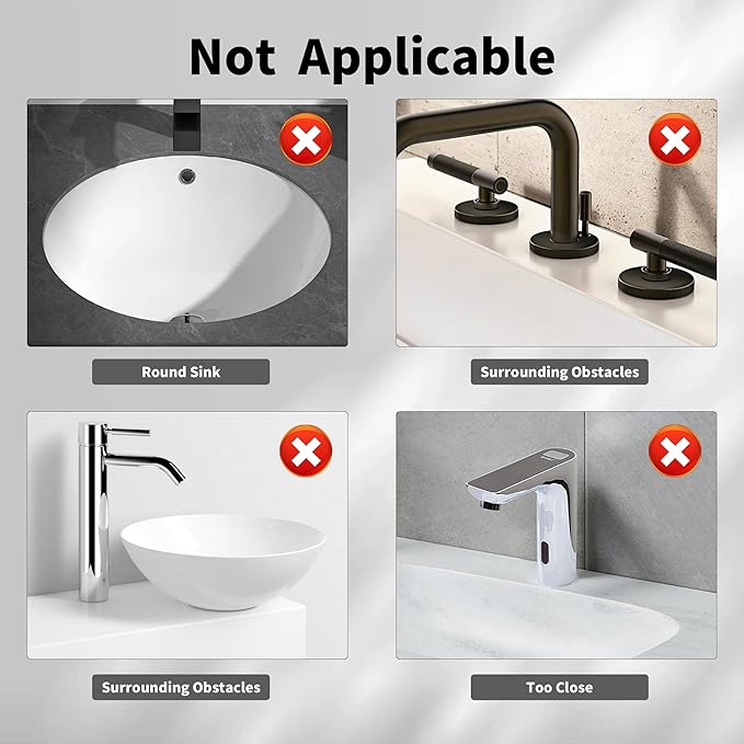 WAFT YEARN 24X5 Inch Silicone Durable Faucet Mat Kitchen Sink Splash Guard