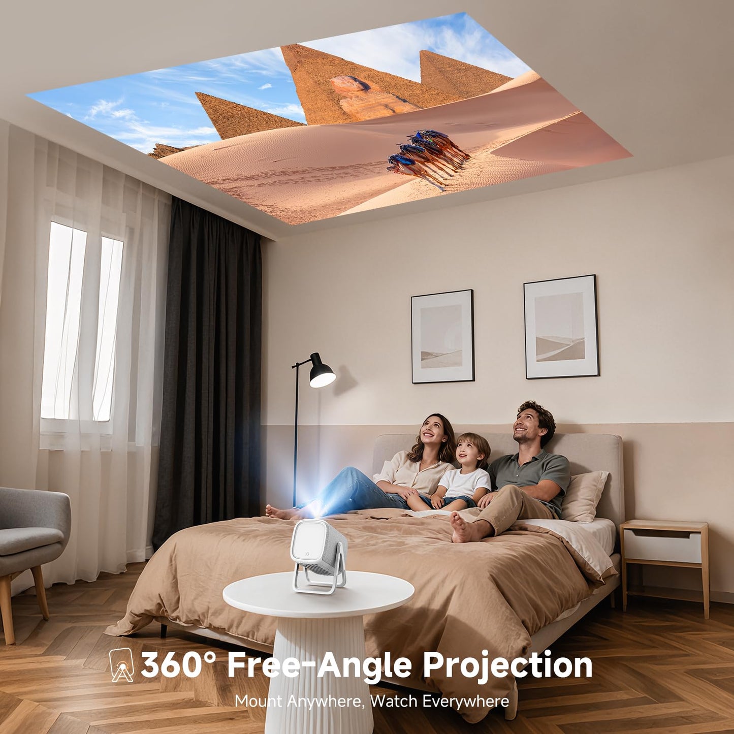 4K Outdoor Projector with WiFi and Bluetooth, iSinbox 1500ANSI Portable Projector with Dual-Mode Stand, Smart Short Throw Auto Focus Projector with Netflix/YouTube/PrimeVideo & Dolby