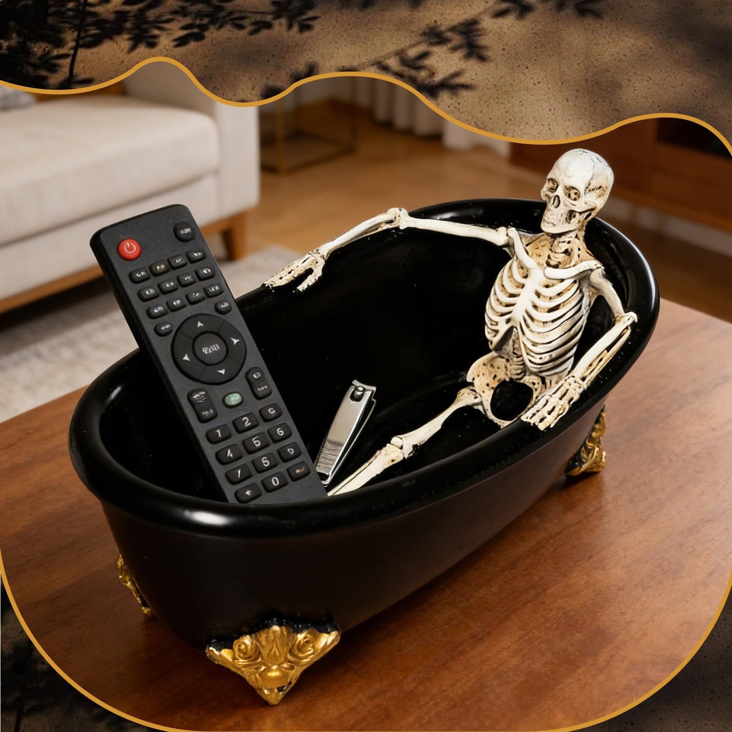 Wowagoga Skull Candy Dish, Bathtub Bowl,Resin Statues,Gothic Decoration for Home Office Decor Servers