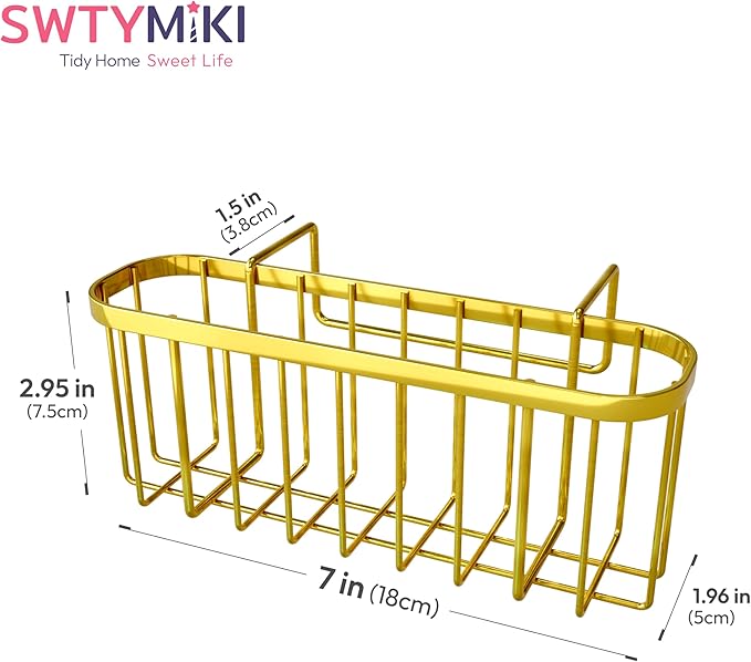 SWTYMIKI Sponge Holder for Kitchen Sink, Kitchen Sink Caddy Rustproof Sponge