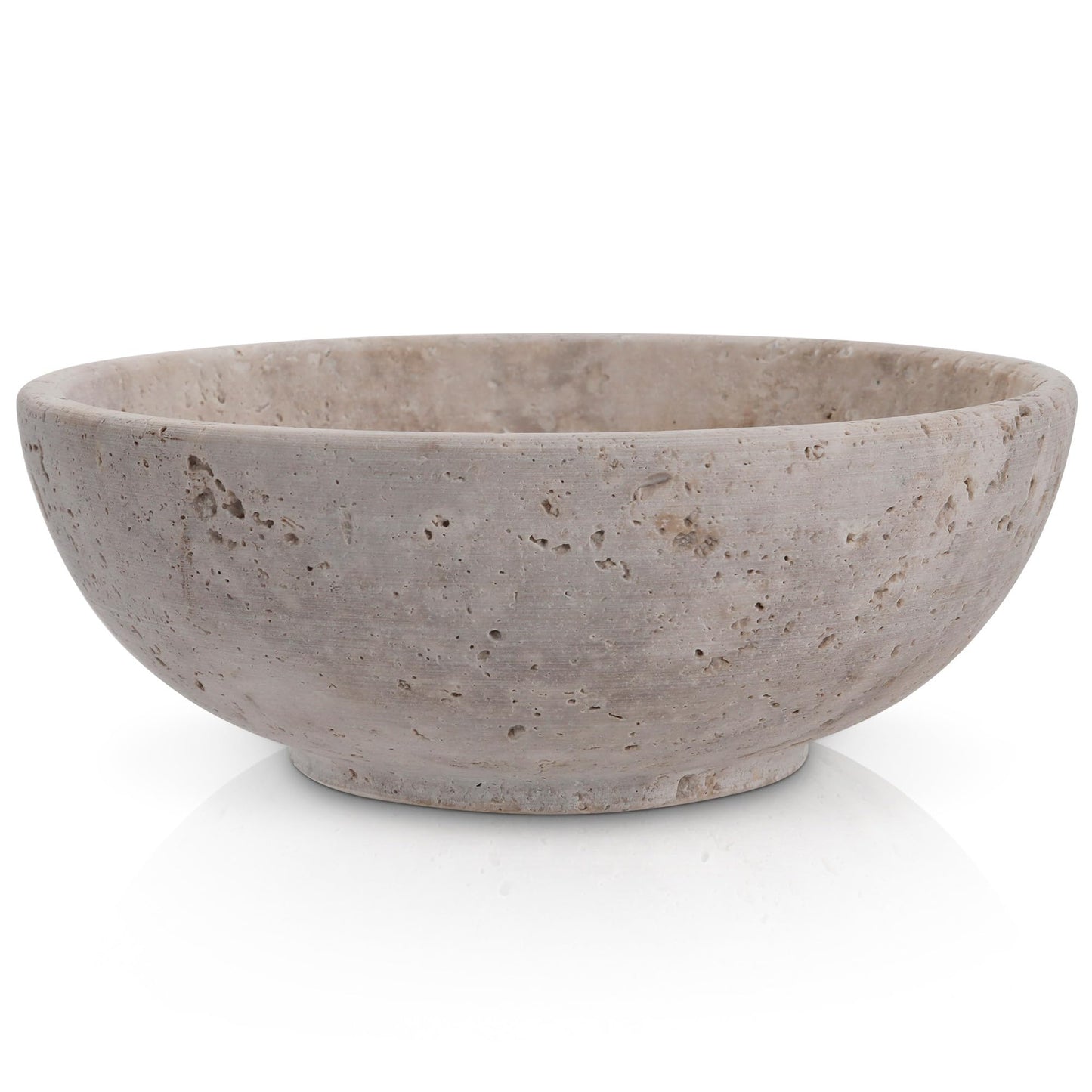 Gusto Nostro 8" Decorative Travertine Bowl for Coffee Table - Elegant Centerpiece, Aesthetic Fruit Bowl for Kitchen Counter - Heavy Stone Entryway Catch all, Jewelry, Potpourri - Travertine Decor