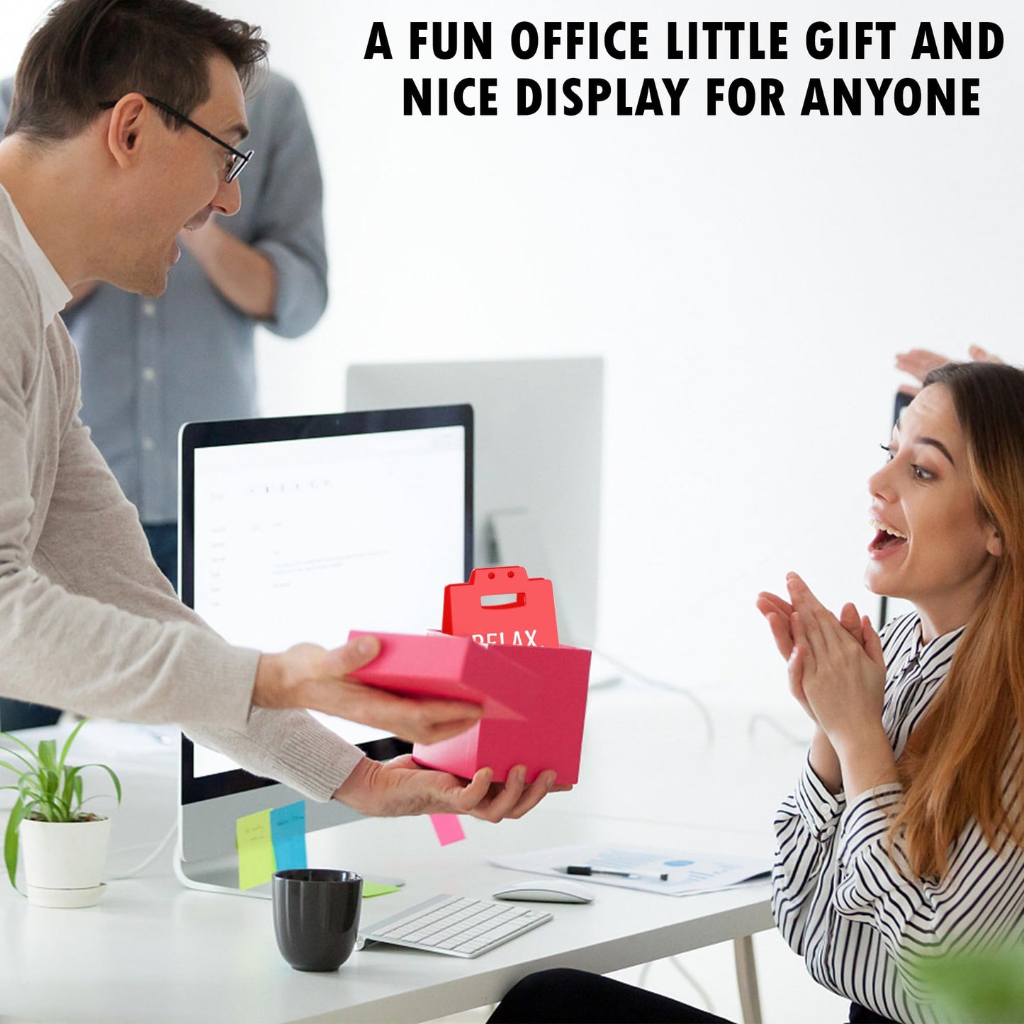Funny Office Desk Decor for Women, Office Gag Gifts for Coworker Employee Colleague Boss Lady Secretary Accountant, Bosses Day Gifts for Women, Funny White Elephant Gift, Cubicle Accessories Red Sign