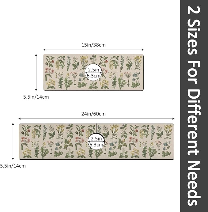 15" X 5.5" Kitchen Sink Splash Guard Faucet Mat Floral Super Absorbent Fast
