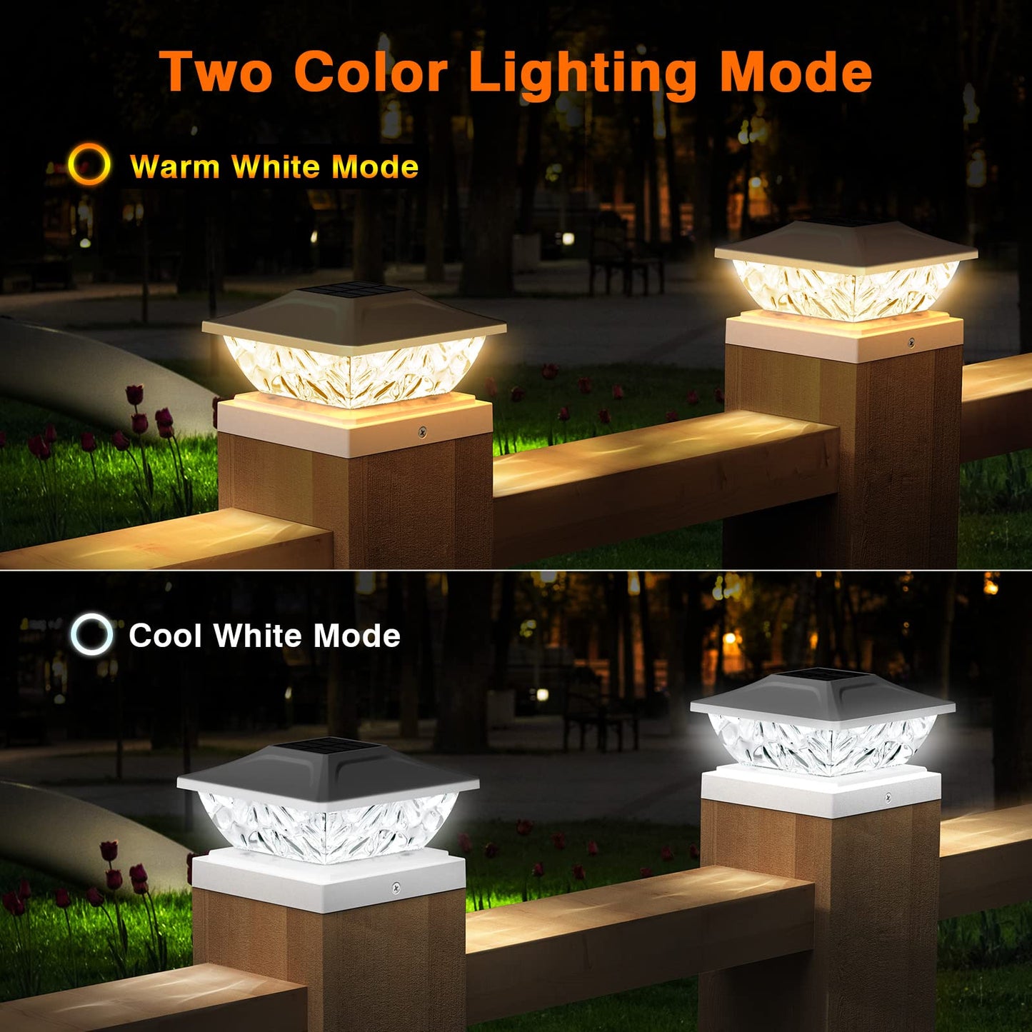 ENSLI 12 Pack Solar Post Cap Lights, 2 Mode Bright Solar Post Lights Outdoor Waterproof, Outdoor Post Lights Solar Powered Deck Lights for 4x4 4.5x4.5 5x5 Posts in Garden Decor