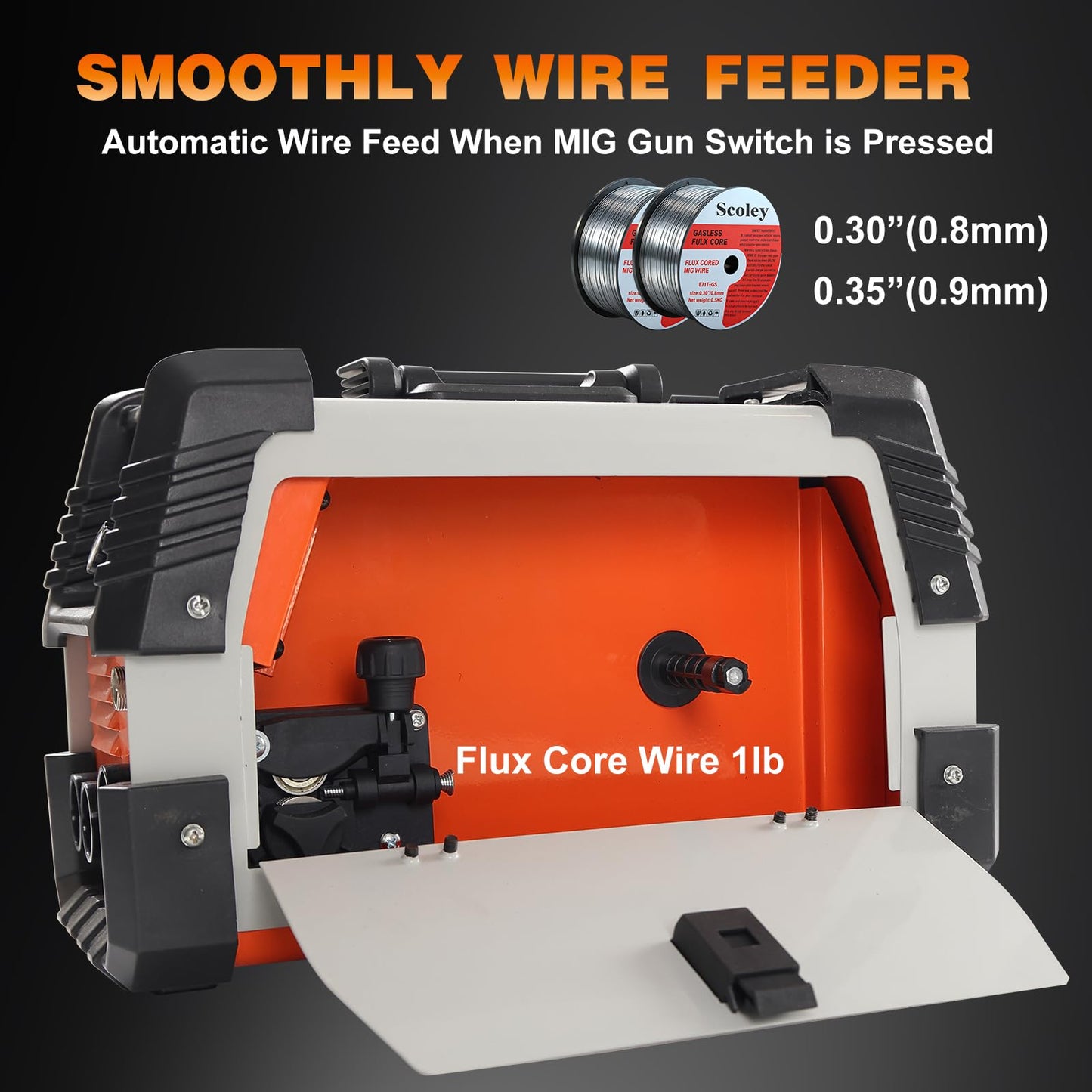 Scoley 130A MIG Welder 110V, Flux Core Welder with Digital Display, 3-in-1 Gasless MIG/Lift TIG/Stick Welding Machine, IGBT Inverter Portable Mini Welder for Home DIY, with Gloves & Mask