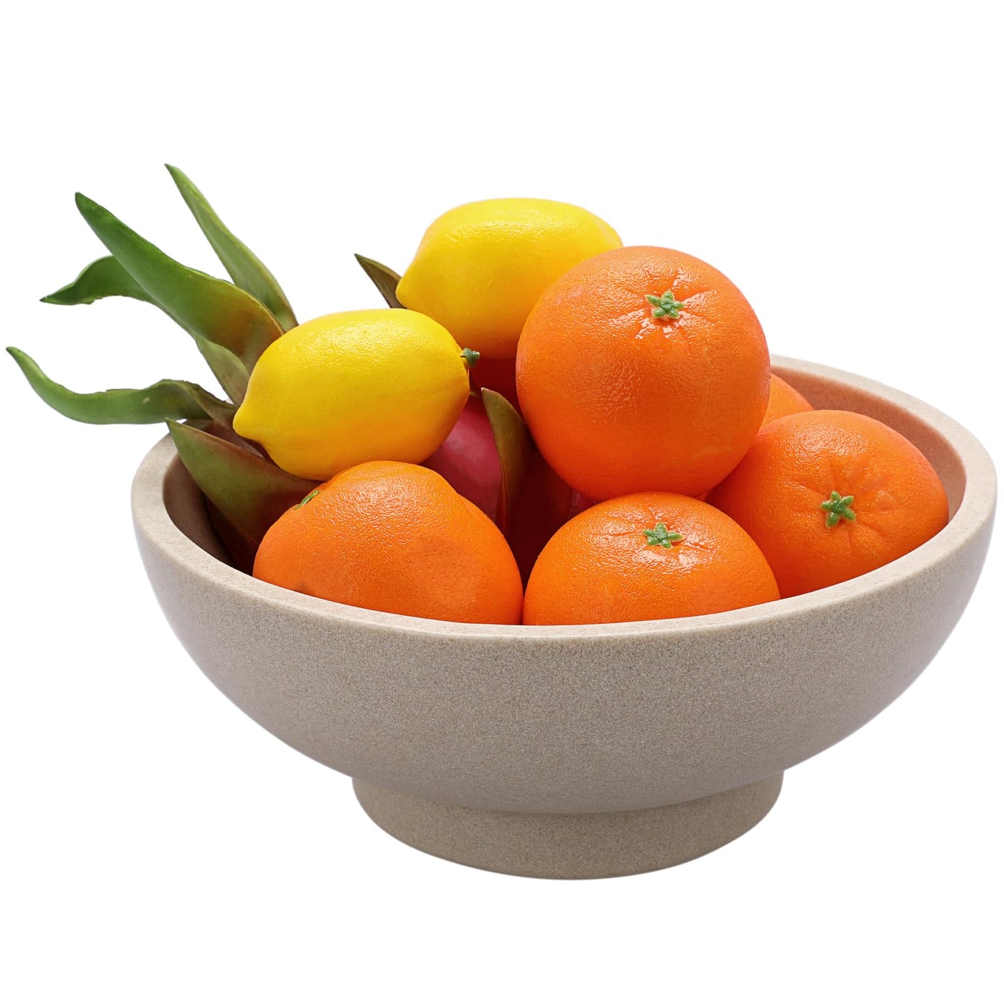 GUSHBIN Key Bowls for Entryway Table 10.6" Large Decorative Bowl Fruit Bowl Modern Key Holder Bowls Pedestal Bowl for Kitchen Counter Home Decor, Beige