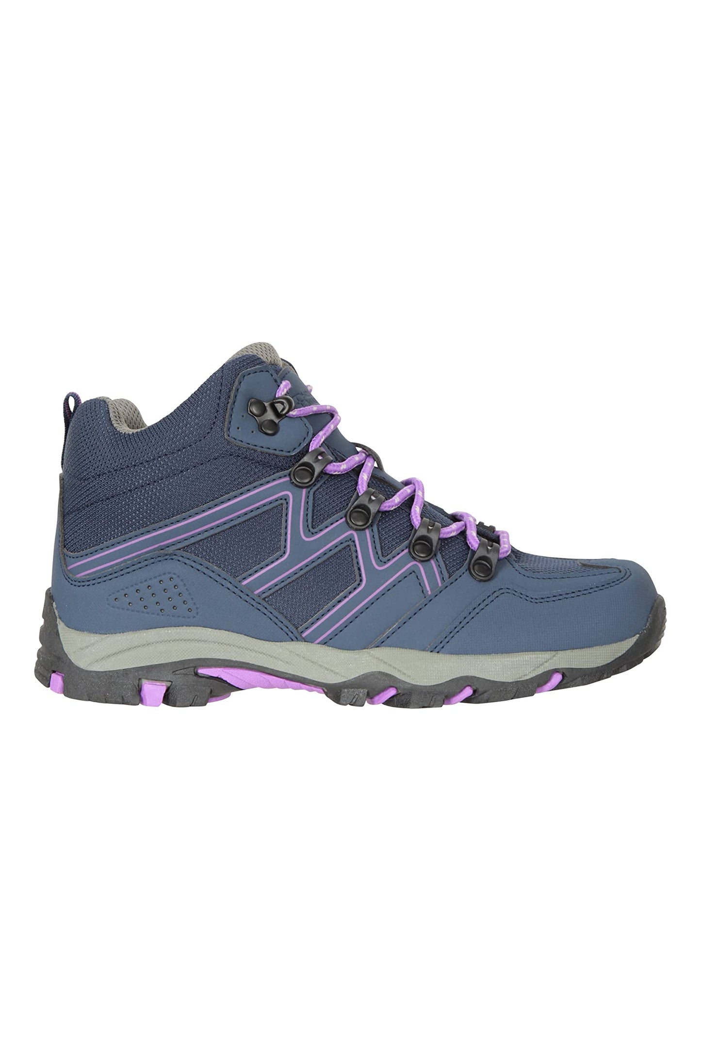 Mountain Warehouse Oscar Kids Walking Boots - Durable Childrens Hiking Shoes, Breathable Girls & Boys Footwear, Suede, Synthetic & Mesh Upper - for Camping & Trekking, Dark Purple, Kids Shoe Size 4 UK