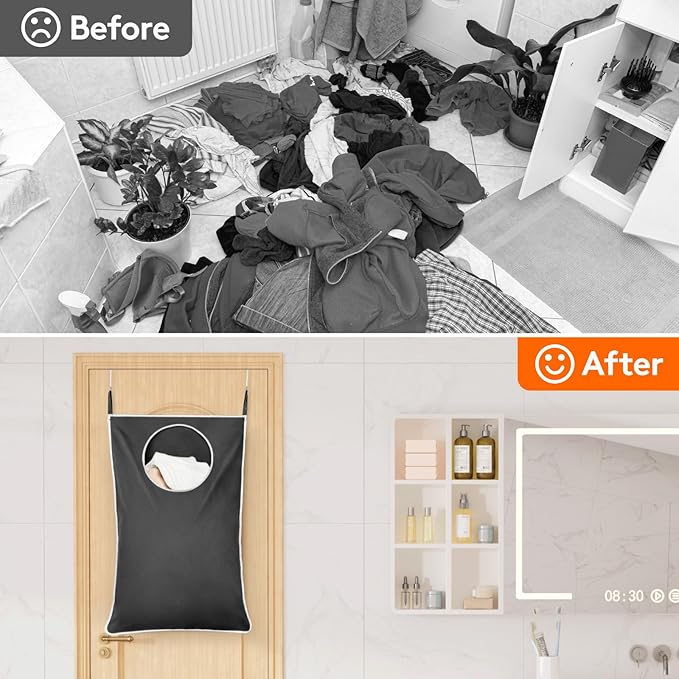 Lifewit 1 Pack Over Door Laundry Hamper, Large Collapsible Hanging Laundry
