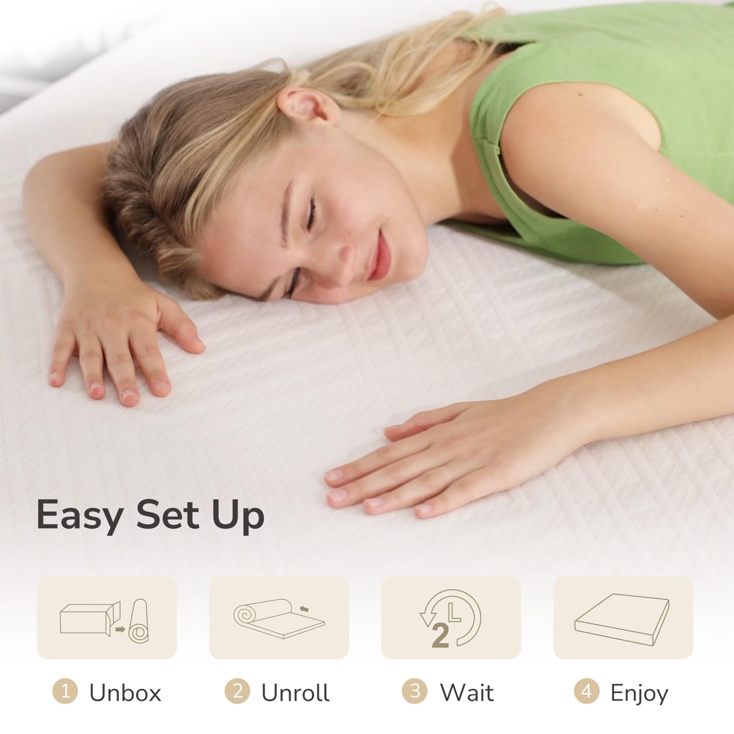 MLILY Short Queen RV Mattress in a Box, 8 inch Mattresses for RVs, Campers & Trailers, Green Tea Memory Foam Mattress for Cool Sleep & Pressure Relief, Medium, 60" x 75"