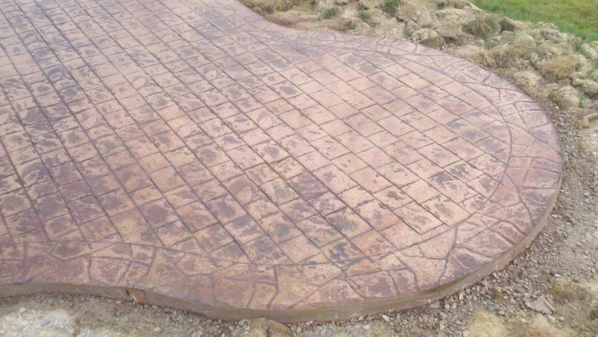 Roman Cobble Concrete Stamp Set by Walttools | Classic Decorative Cobblestone Pattern, Sturdy Polyurethane Texturing Mats, Realistic Detail (5 Piece)