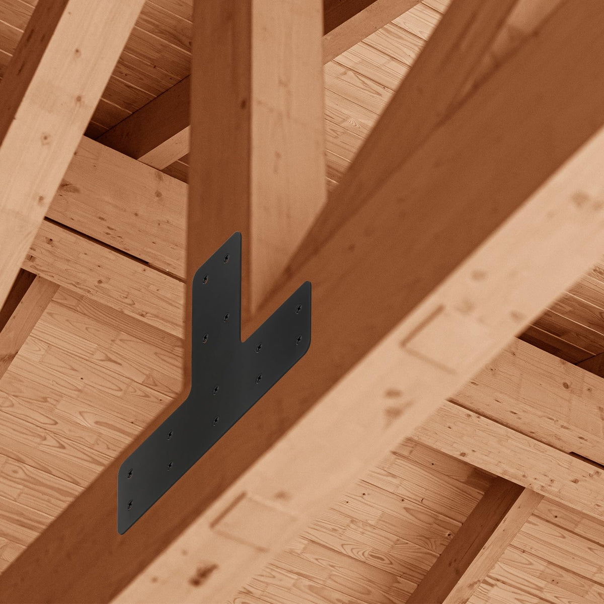 AOKLIT 8 Pcs T Post Timber Brackets,Post to Beam Connector for Wood,Durable Steel Material Bracket, Versatile Connectivity(Black) 12*8 Inch