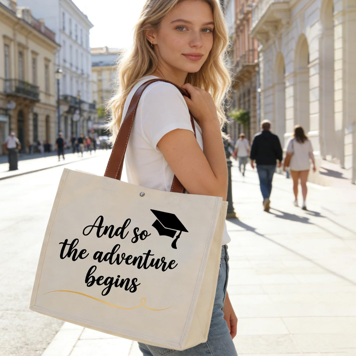 Lukeline 5 Pcs Graduation Gifts for Women,Practical Graduation Gift Include Tote Bag, Makeup Bag, Mug, Keychain, and Bracelet for College,High School Grads, Graduation Gifts Set for Her with Box
