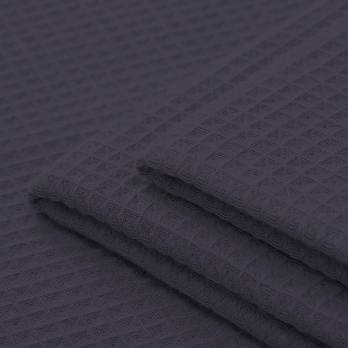 Encasa XO Kitchen Dish Towels Set | Grey | Waffle Weave and Flat Hand Tea Towel