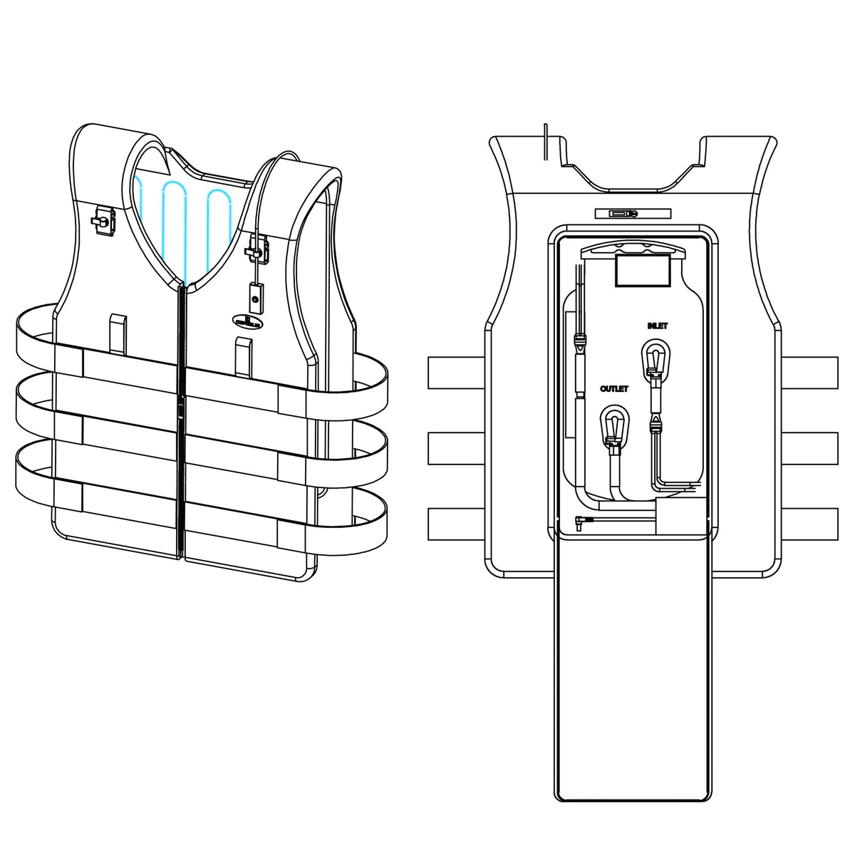 COMPCOOLER Instant Cooling Vest Backpack for Men and Women(2.5L Water Bladder Upgraded Leak-Proof Design) - Ice Water Circulation Tech for Long-Lasting Coolness in Outdoor Sports & Hot Work(XL/2XL)