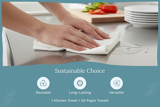 Organic Cotton Flour Sack Kitchen Towels