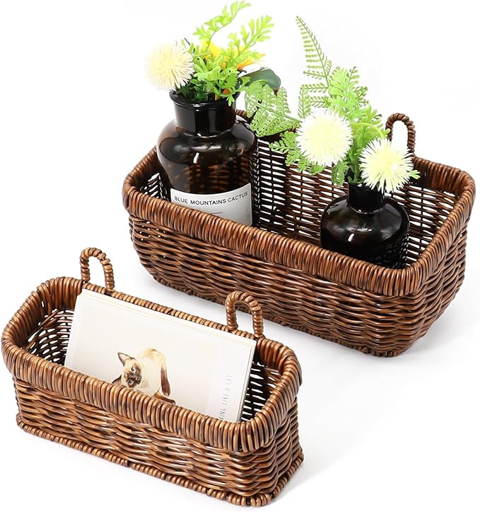 AceList Wall Hanging Basket, Boho Style Hand-Woven Hanging Storage Baskets